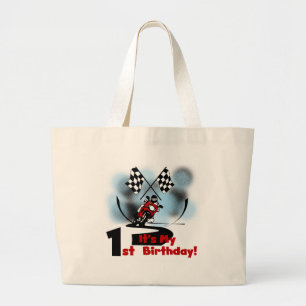 Motorcycle Racing 1st Birthday Tshirts and Gifts Large Tote Bag