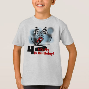 Motorcycle Racing 4th Birthday T-Shirt