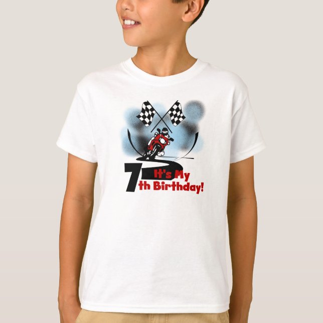 Motorcycle Racing 7th Birthday T-Shirt (Front)
