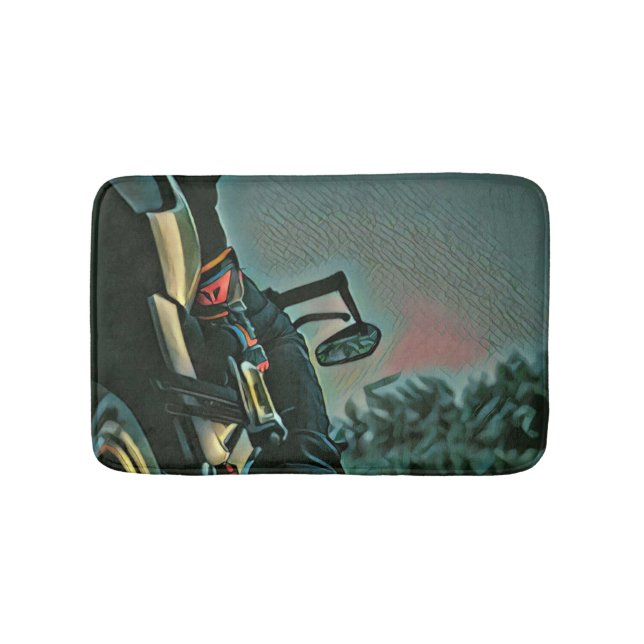 motorcycle racing lover gift bath mat (Front)