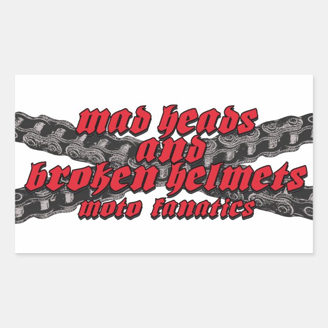 Motorcycle racing rectangular sticker (Front)