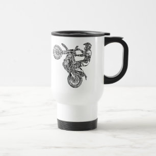Motorcycle racing travel mug