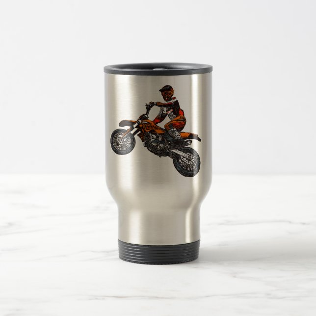 Motorcycle racing travel mug (Center)