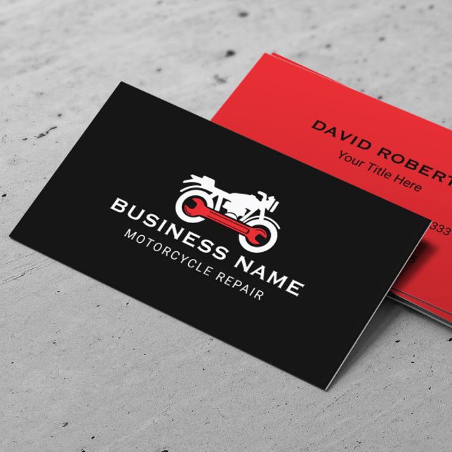 Motorcycle Repair Maintenance Service Professional Business Card (Creator Uploaded)