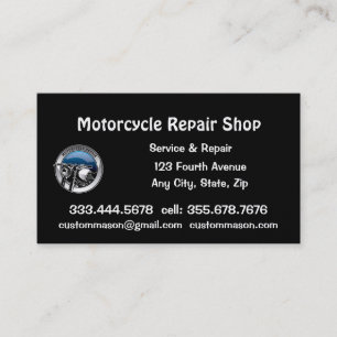 Motorcycle Repair & Service Shop Business Card
