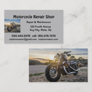 Motorcycle Repair & Service Shop Business Card