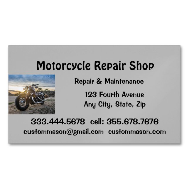 Motorcycle Repair & Service Shop Business Card (Front)