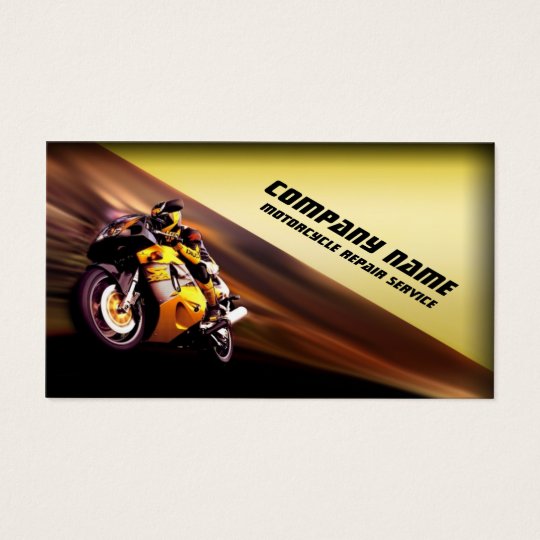 Motorcycle Repair Service Yellow Business Card