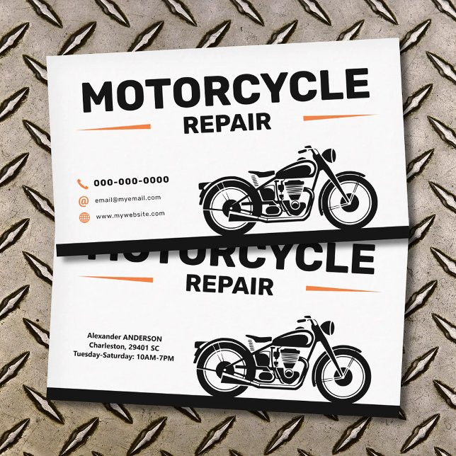 Motorcycle Repair Services Business Card (Motorcycle Repair Services Business Card)
