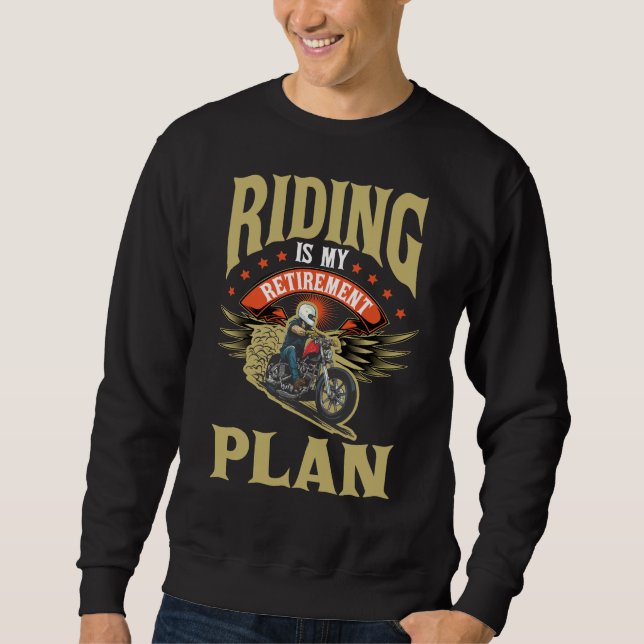 Motorcycle Retirement Gift for Old Biker Father Sweatshirt (Front)
