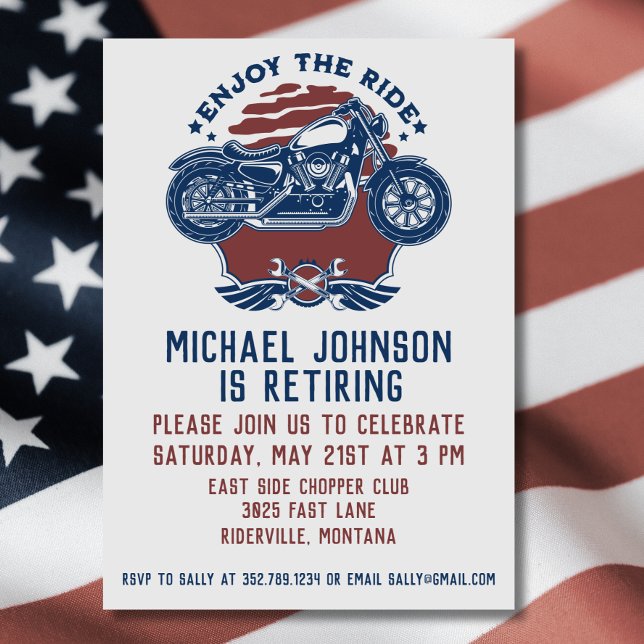 Motorcycle Retirement Party Invitation (Creator Uploaded)