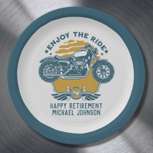 Motorcycle Retirement Party Invitation Paper Plate