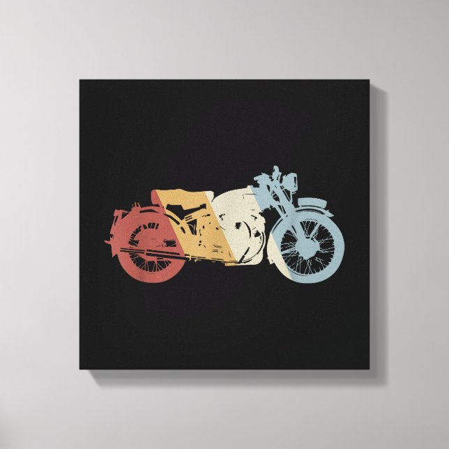 Motorcycle Retro Style Vintage Canvas Print (Front)