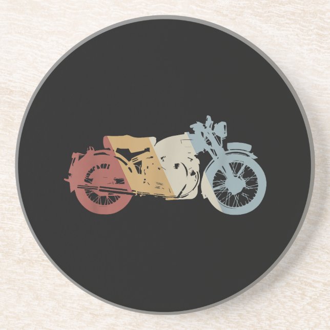 Motorcycle Retro Style Vintage Coaster (Front)
