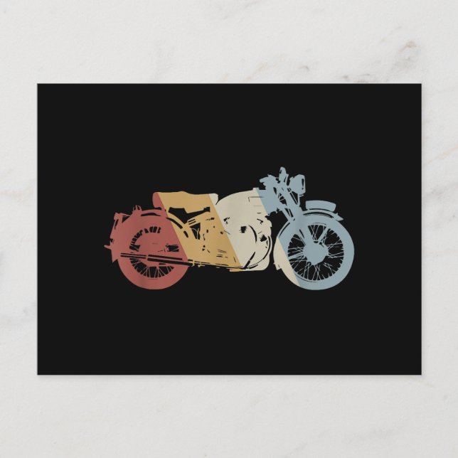 Motorcycle Retro Style Vintage Postcard (Front)