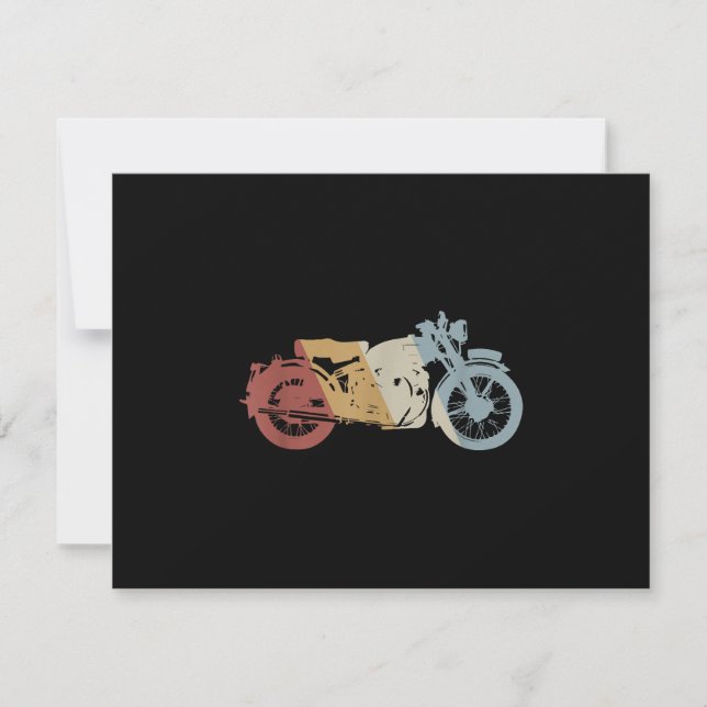 Motorcycle Retro Style Vintage Thank You Card (Front)