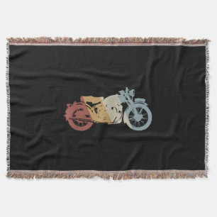 Motorcycle Retro Style Vintage Throw Blanket