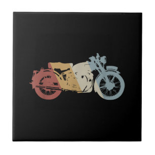 Motorcycle Retro Style Vintage Tile