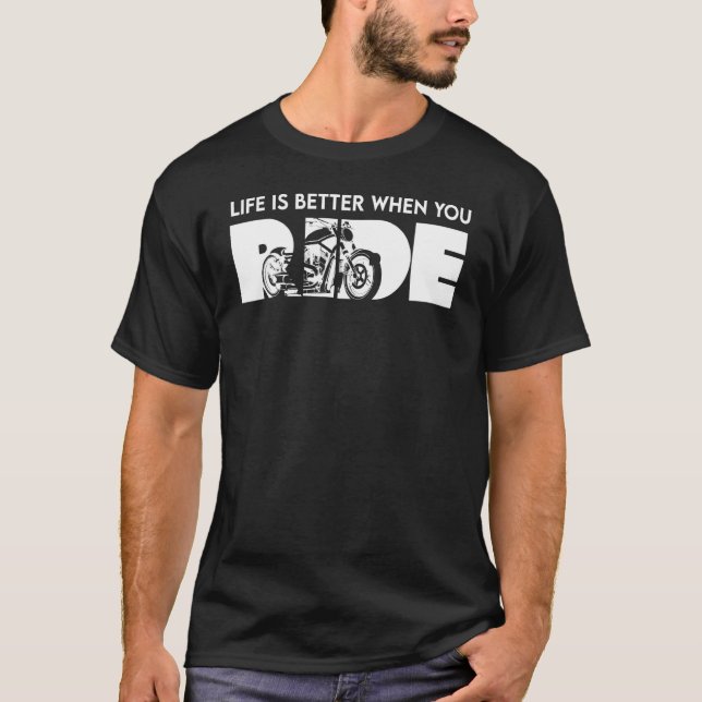 Motorcycle Ride Biker Biking Motorcycling bikers B T-Shirt (Front)