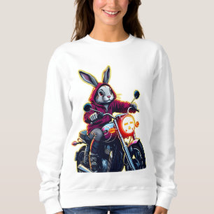 Motorcycle Ride With Neon Kash Rabbit Sweatshirt