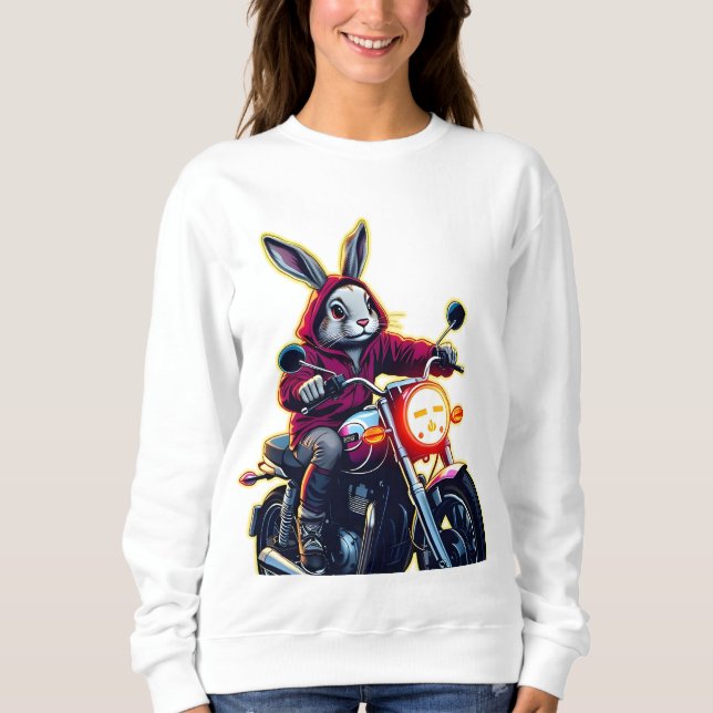 Motorcycle Ride With Neon Kash Rabbit Sweatshirt (Front)