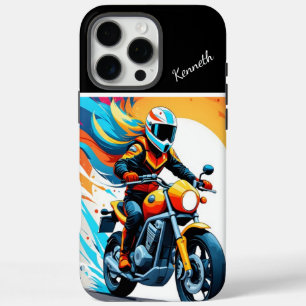Motorcycle Rider at Sunset iPhone 16 Pro Max Case