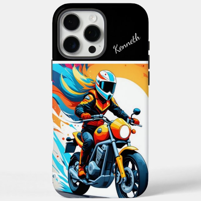Motorcycle Rider at Sunset Case-Mate iPhone Case (Back)