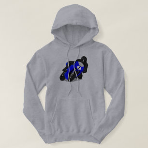 Motorcycle Rider Blue Street Bike Hoodie or Tshirt