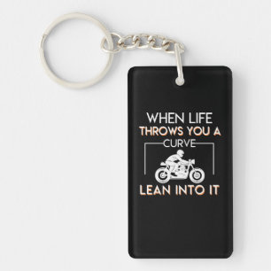 Motorcycle Rider Life Throws Curve Lean Into Key Ring