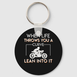 Motorcycle Rider Life Throws Curve Lean Into Key Ring