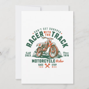  Motorcycle Rider - Racer With The Track Holiday Card