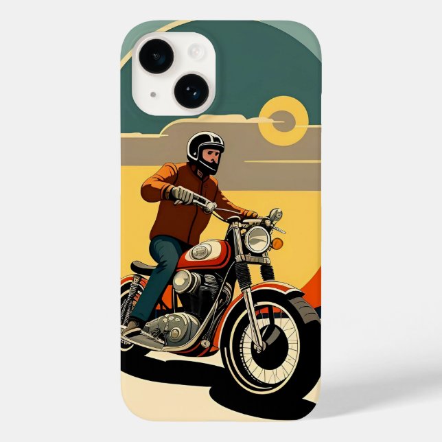 Motorcycle Rider Retro Style Case-Mate iPhone Case (Back)