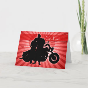 Motorcycle Rider Valentine's Day Holiday Card