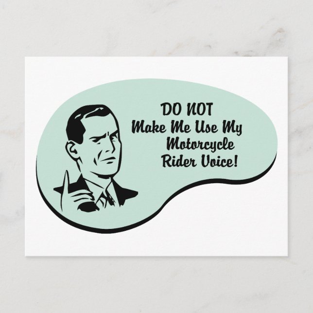 Motorcycle Rider Voice Postcard (Front)