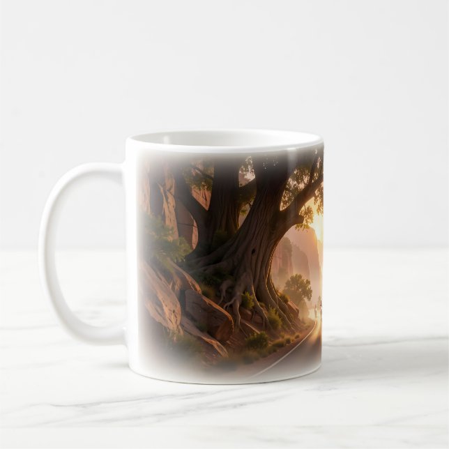 Motorcycle Riders Canyon Sunrise Road Mug (Left)