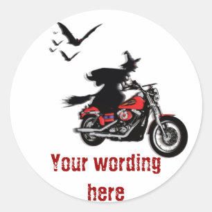 Motorcycle riding witch stickers - customise