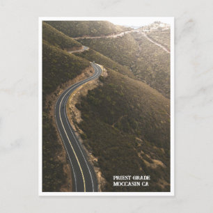 Motorcycle Road on Priest Grade, Moccasin CA Postcard