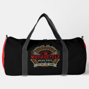 Motorcycle Road Race Live Fast Duffle Bag