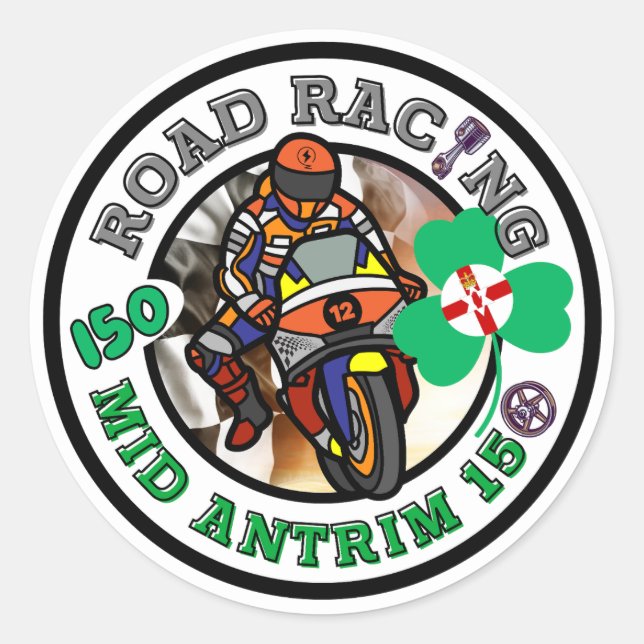 Motorcycle Road Racing - Mid Antrim 150 Classic Round Sticker (Front)