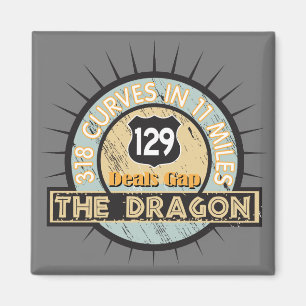 Motorcycle Road The Dragon in Deals Gap Magnet