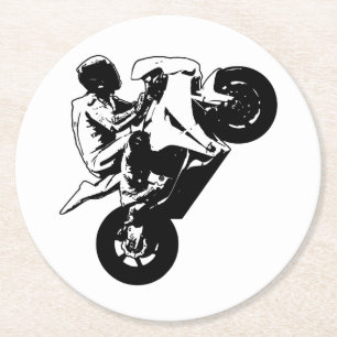 Motorcycle     round paper coaster