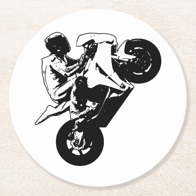 Motorcycle     round paper coaster (Front)