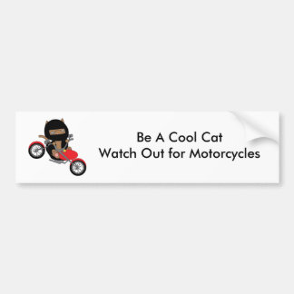 Motorcycle Safety Cool Cat Bumper Sticker