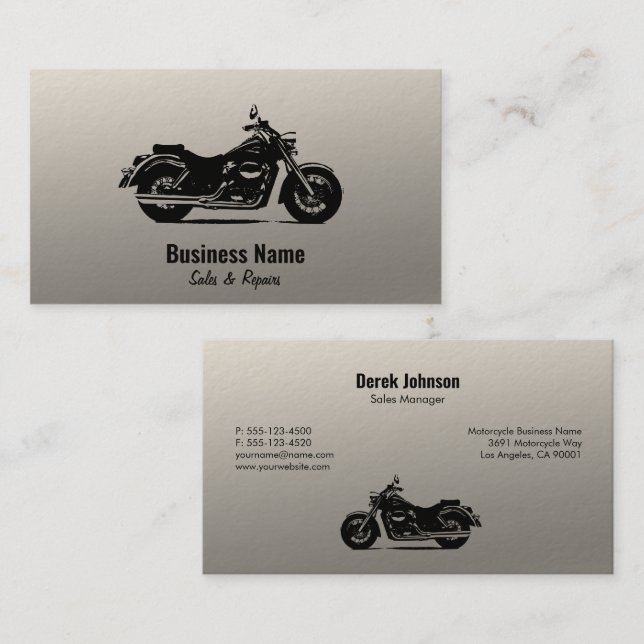 Motorcycle Sales & Service Business Cards (Front/Back)