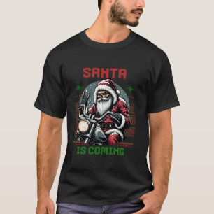 Motorcycle Santa Claus bike xmas men women ugly Ch T-Shirt