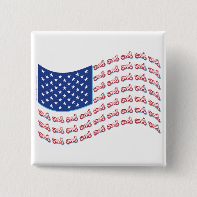 Motorcycle-Shadow-Flag-Wave 15 Cm Square Badge (Front)