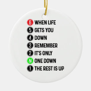 Motorcycle Shift Funny Saying Motocross Motorbike Ceramic Tree Decoration