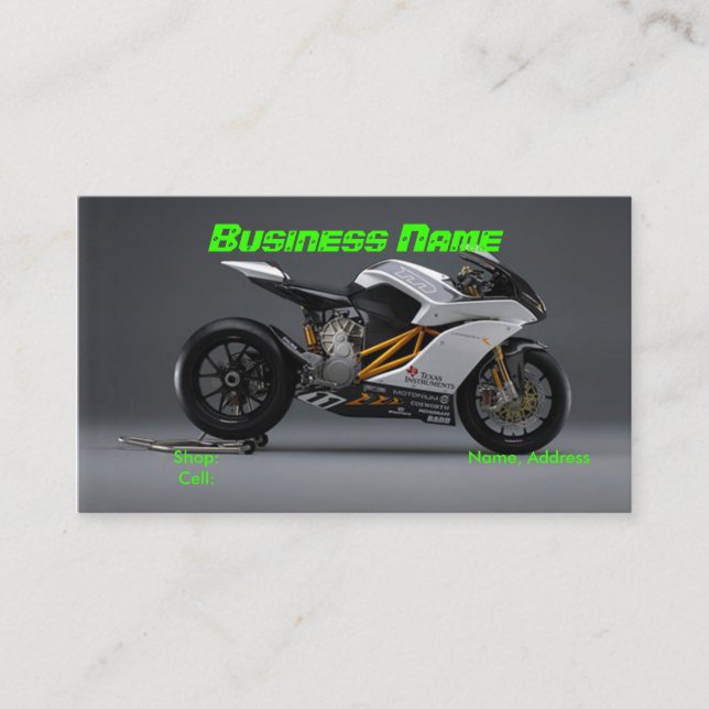 Motorcycle shop business card (Front)
