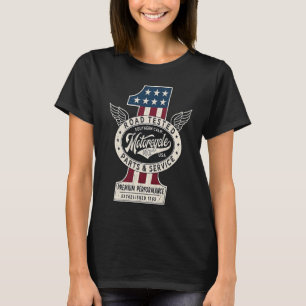 Motorcycle shop No 1 Vintage Biker USA Pride Clas T-Shirt