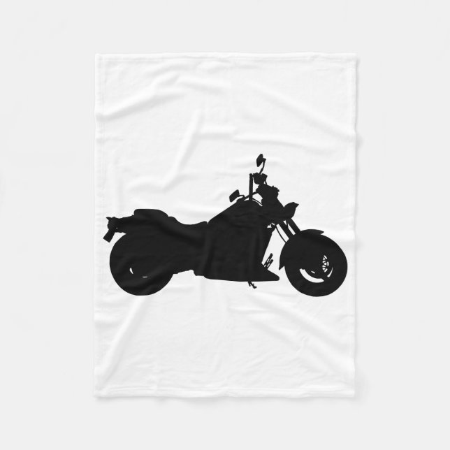 Motorcycle Silhouette Fleece Blanket (Front)